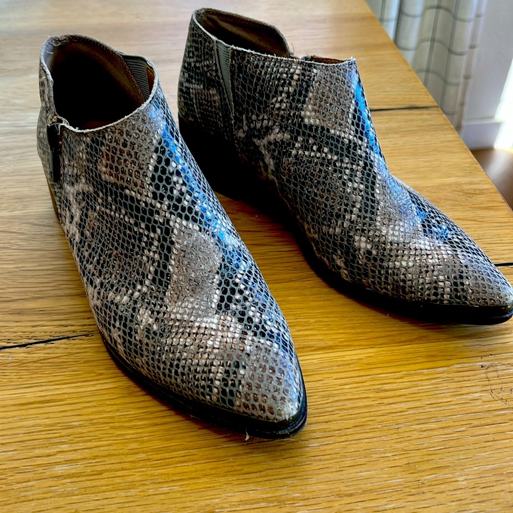Lucky Brand snake skin booties